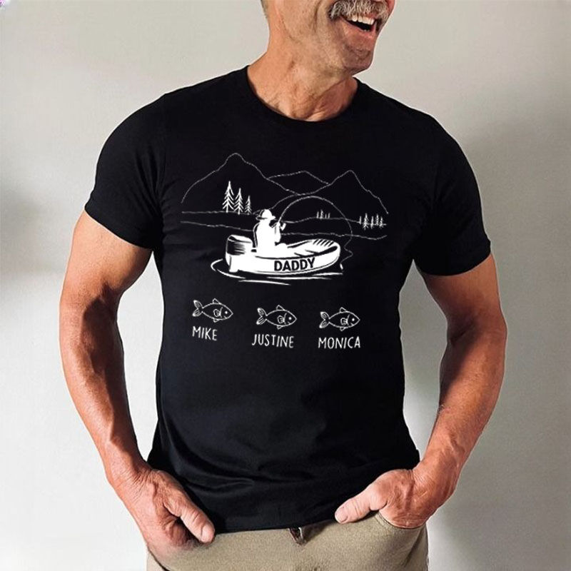 T-shirt personalizzata con motivo Fisher e nome personalizzato Regalo divertente per il papà