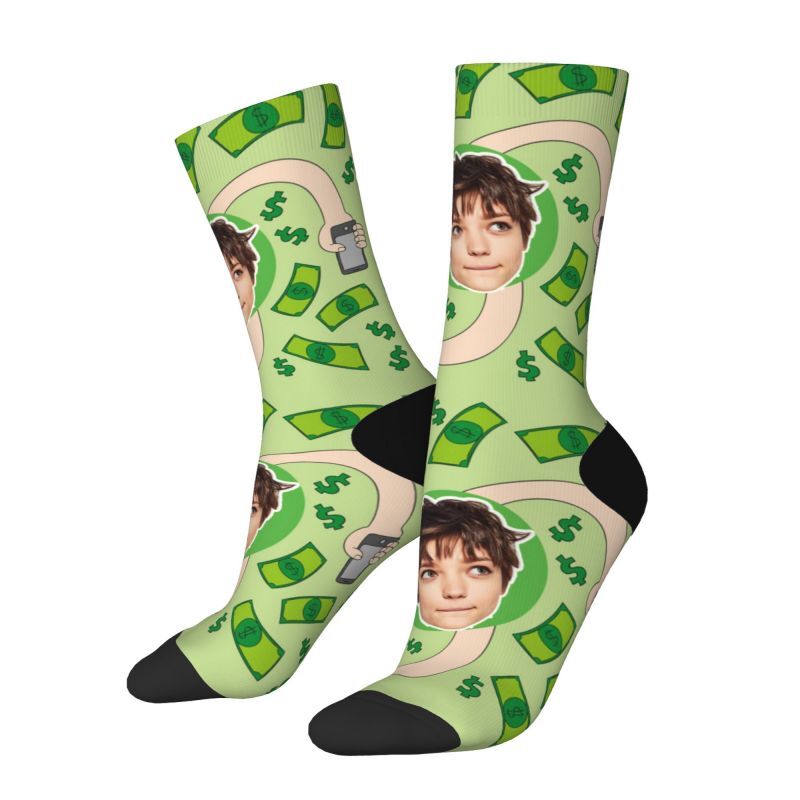 "I'm Super Rich" Customized Face Socks Gifts for Friends