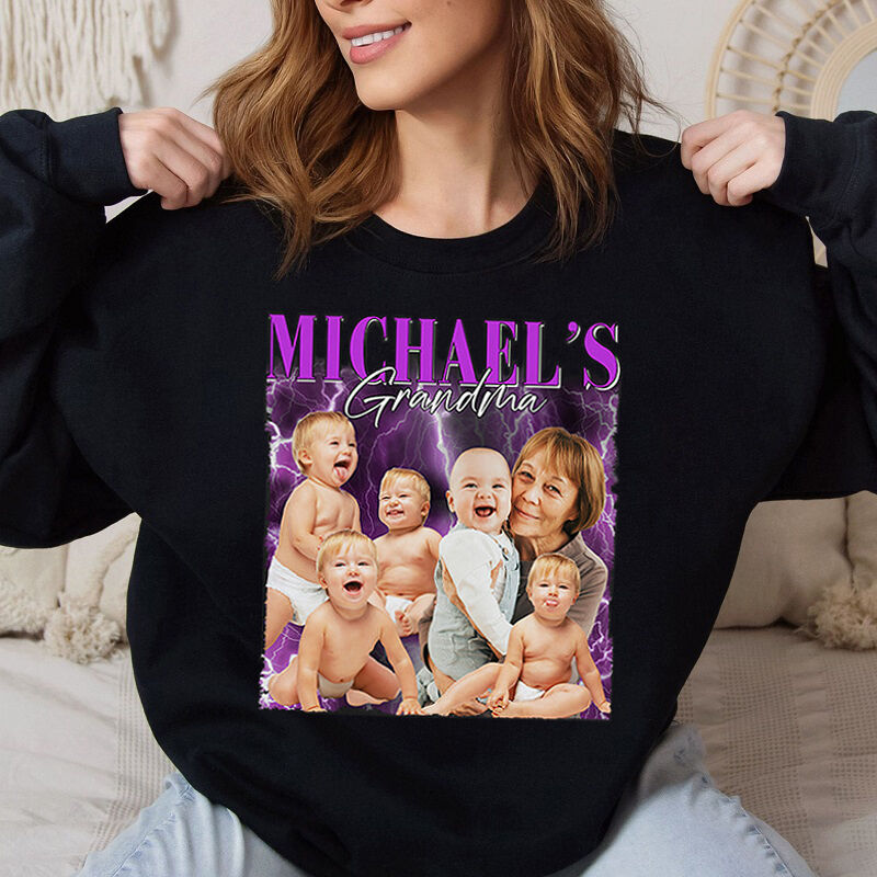 Personalized Sweatshirt with Custom Photos of Mom's Love Unique Style Meaningful Gift for Mother's Day