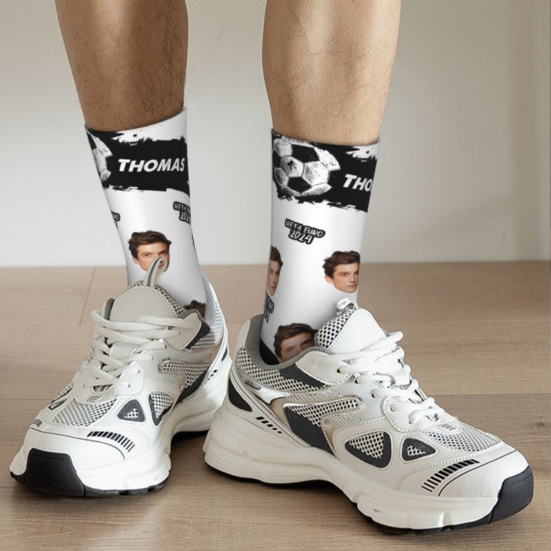 Calcetines personalizados con diseño de rugby Añadir una foto para los amigos