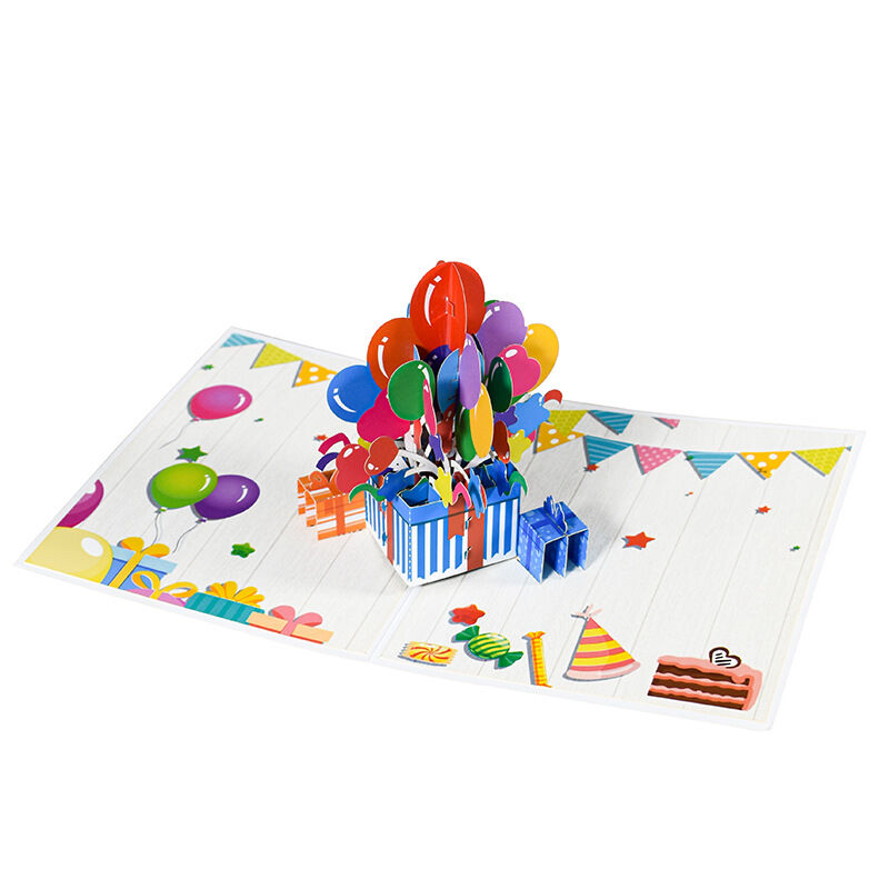 Carte Pop Up 3D Joyeux Anniversaire Ballon Surprise Boîte Cadeau