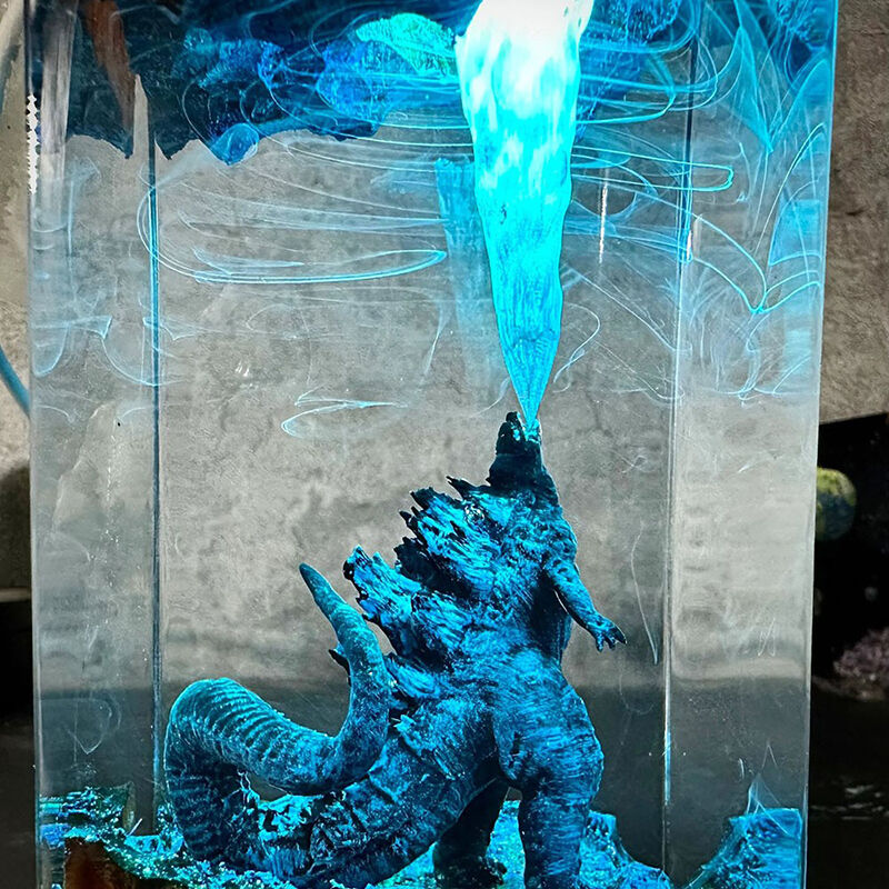 Dinosaur Resin Wood Lamp Funny Gift for Friend