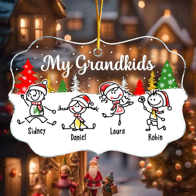 Personalized Christmas Ornaments Customized Family Names Funny Gifts For Grandma