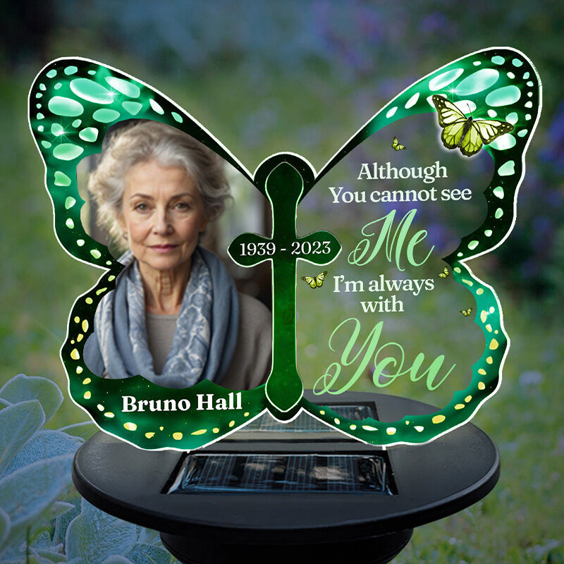Personalized Butterfly Solar Outdoor Light Customized Memorial Gift for Loved Ones
