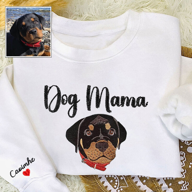 Personalized Sweatshirt Embroidered Custom Pet Photo Design Attractive Gift for Pet Lovers