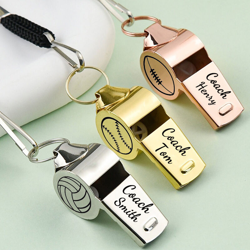 Personalized Whistle Custom Name with Icon Gift for the Best Coach
