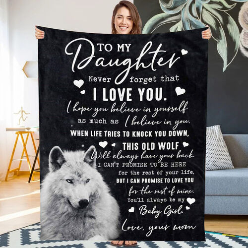 For My Daughter Family Throw Love Letter Blanket
