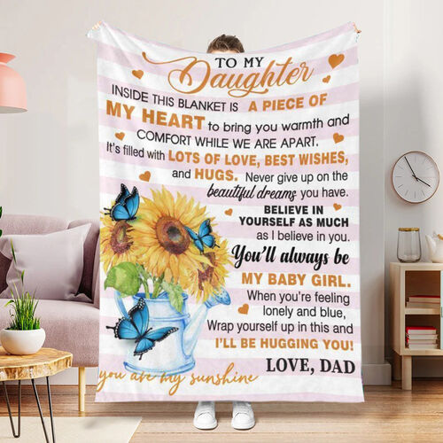 "I am a Lover " Family Love Letter Blanket for My Best Daughter