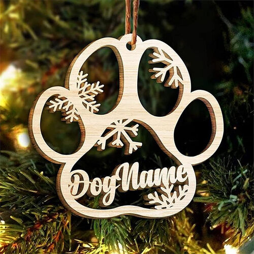 Personnalisé Bois Nom Tag Arbre de Noël Ornements Cadeau pour chien