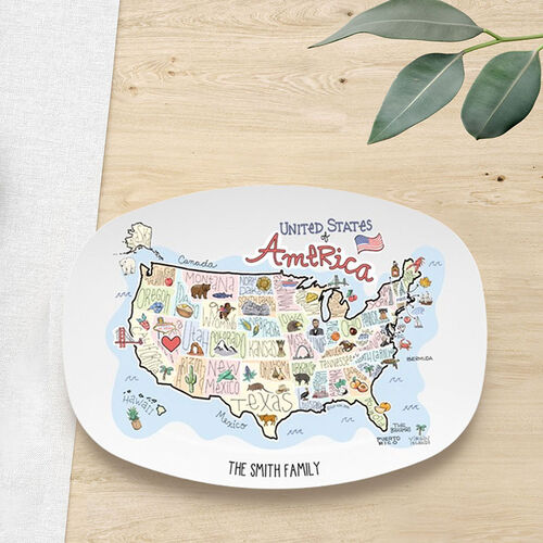 Custom Country Map Plate Creative Gift for Son