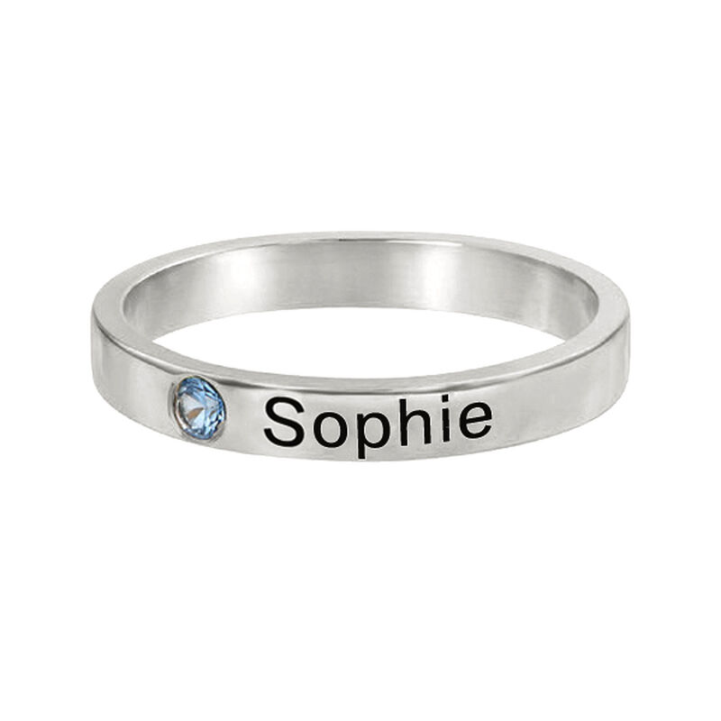 "Dare to be Different" Personalized Birthstone With Engraving Promise Ring
