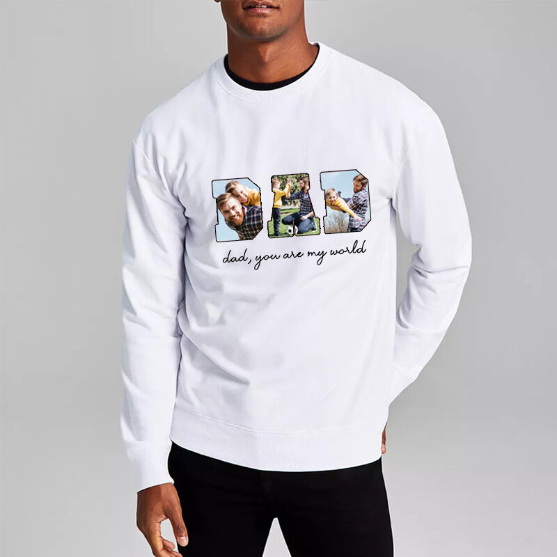 Personalized Sweatshirt with Custom Photos and Messages for Father's Day Gift