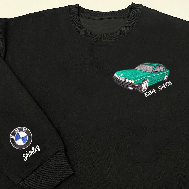 Personalized Sweatshirt Embroidered Custom Car Photo with Optional Logo Perfect Gift for Car Lovers