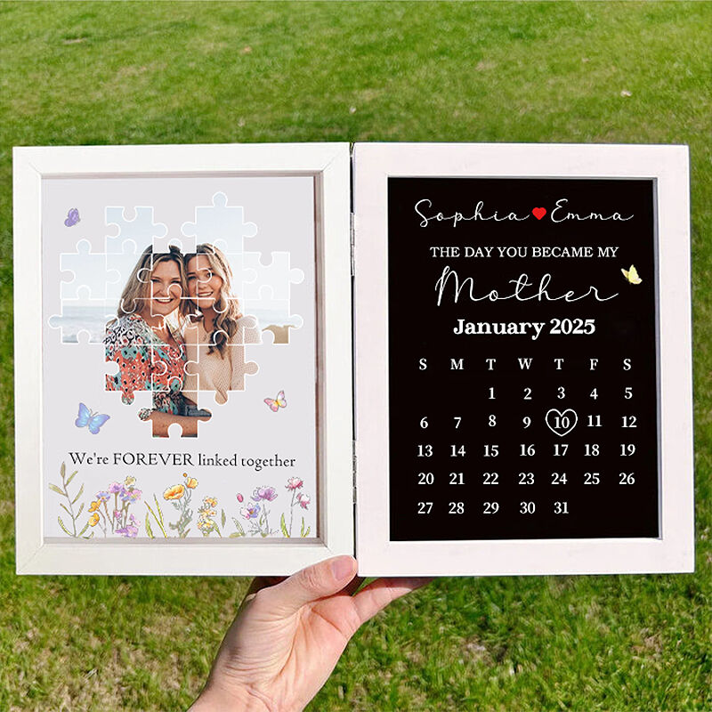 Personalized Flower Shadow Box The Day You Became My Mother Custom Photo Perfect Mother's Day Gift