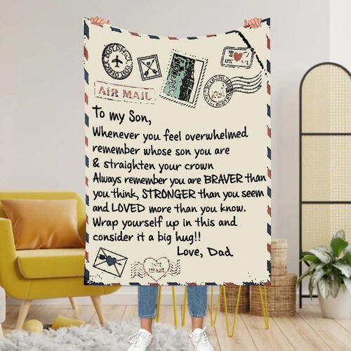 Personalized Love Letter Blanket to My Dear Son from Dad