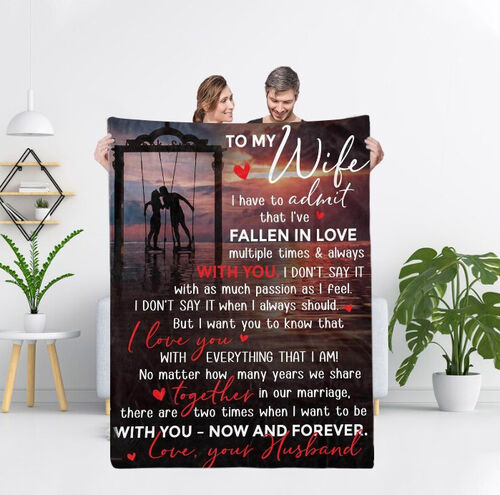 "You are My Dream" Personalized Love Letter Blanket to Wife from Husband Warm Gift