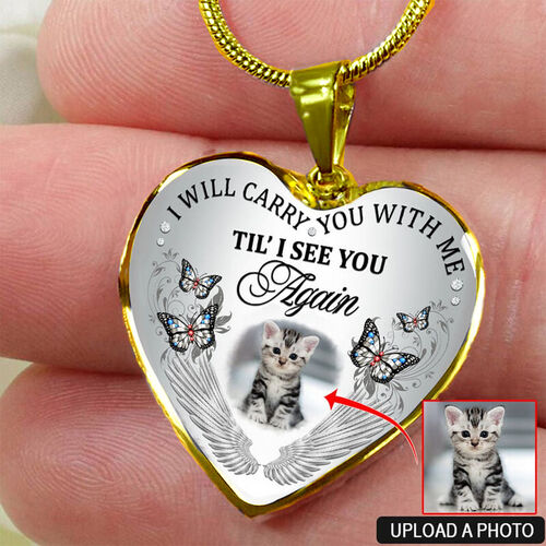 “I Will Carry You With Me Til I See You” Collana Foto Personalizzata