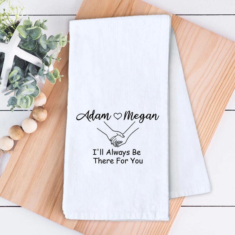 Personalized Towel with Custom Name Hold Your Hand Forever Meaningful Gift for Lover