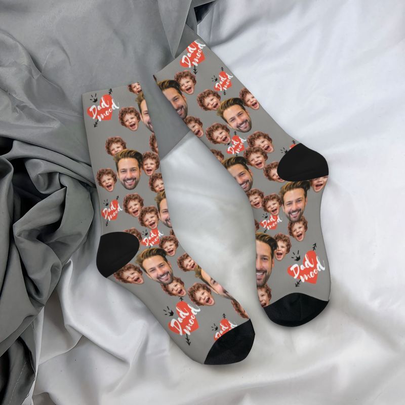 "I Want to be Around Daddy" Custom Mash Face Socks for Father's Day