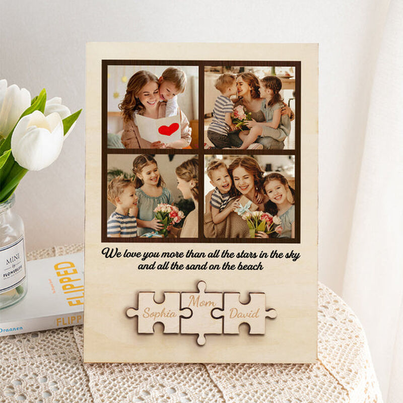 Personalized Photo Frame With Name Puzzle Mother's Day Gift