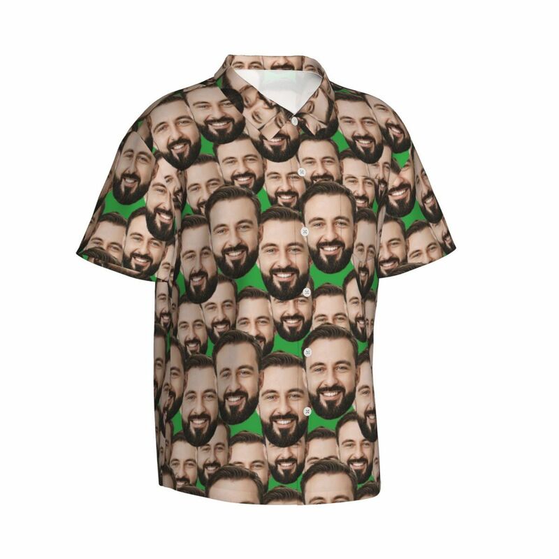 Benutzerdefinierte Hawaii-Hemden Multi Gesicht Design Strand Shirt für Männer