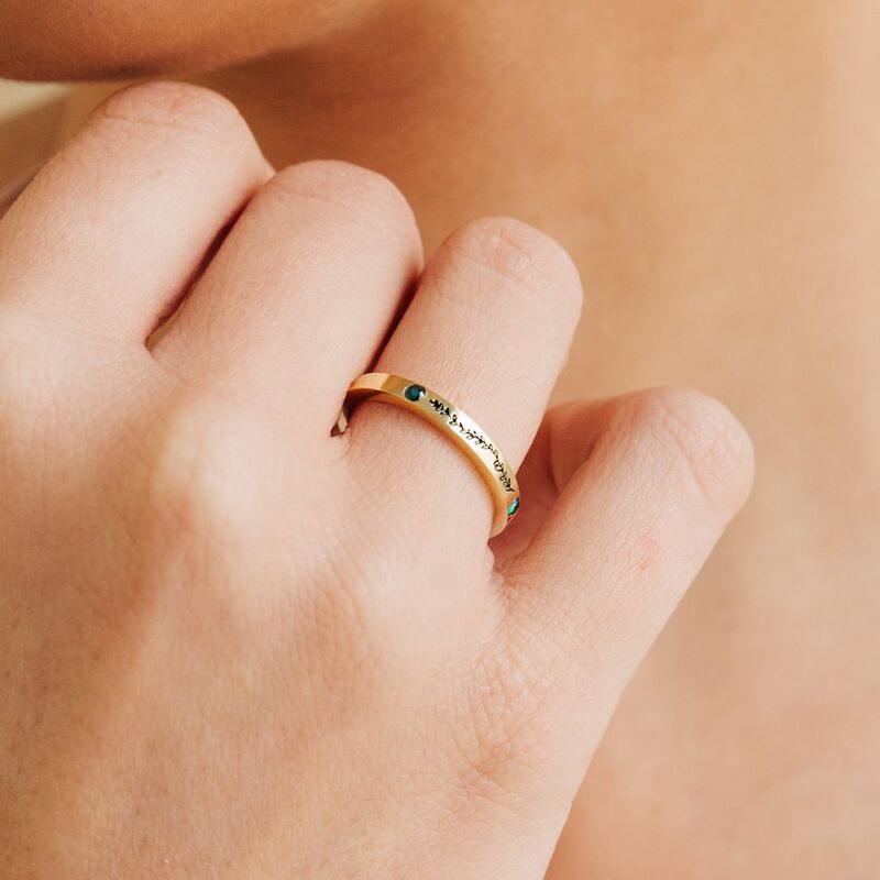 Personalized Birthstone Ring With Birthstone Simple Birthday Gift