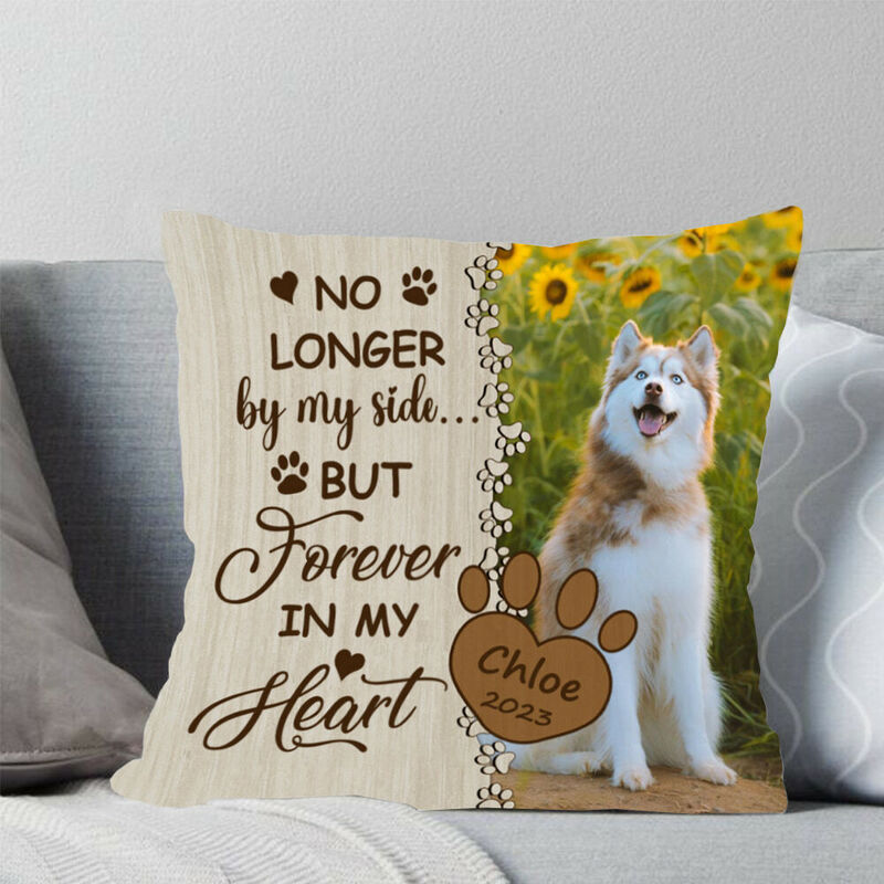 Personalized Pet Memorial Pillow Custom Loss of Pet Sympathy Gift with Pet's Picture for Pet Lovers