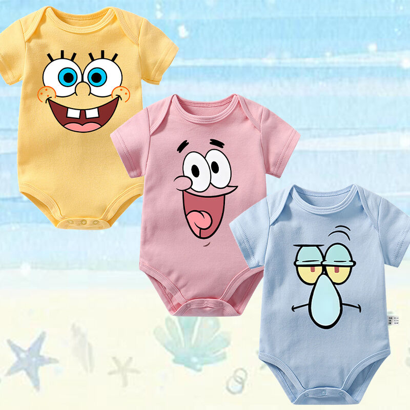 Onesie bébé personnalisé SpongeBob SquarePants Personnage mignon Cadeau créatif pour la douche de bébé de la nouvelle maman
