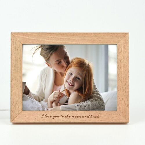 Marco de madera personalizado con lámpara de foto regalo para niño