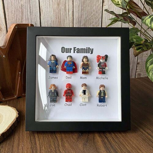 Cadre "Notre famille" famille super-héros personnalisé