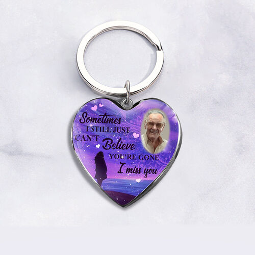Personalized You're Gone I Miss You Memorial Photo Keychain