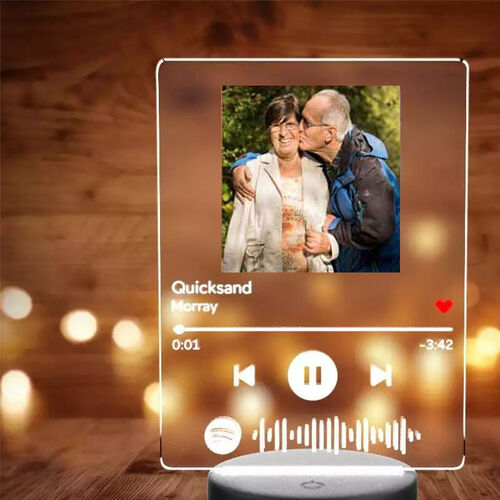Lampe personnalisée Spotify Plaque Chanson et Photo -pour couple- avec 7 couleurs