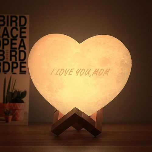 Custom Heart Shaped Moon Lamp 2 Colors for Halloween
