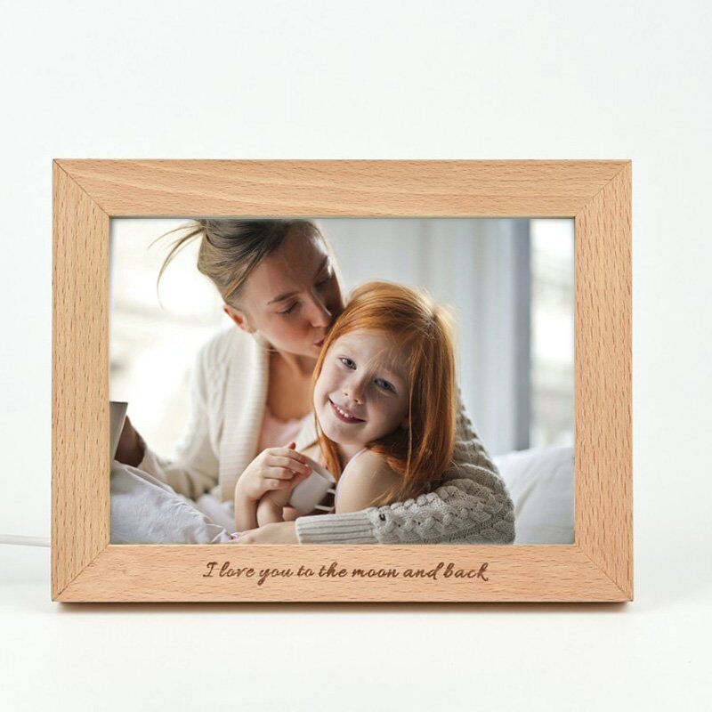 Lampe à photos avec cadre en bois Personnalisé - Mon bébé enfant- Cadeau pour enfant
