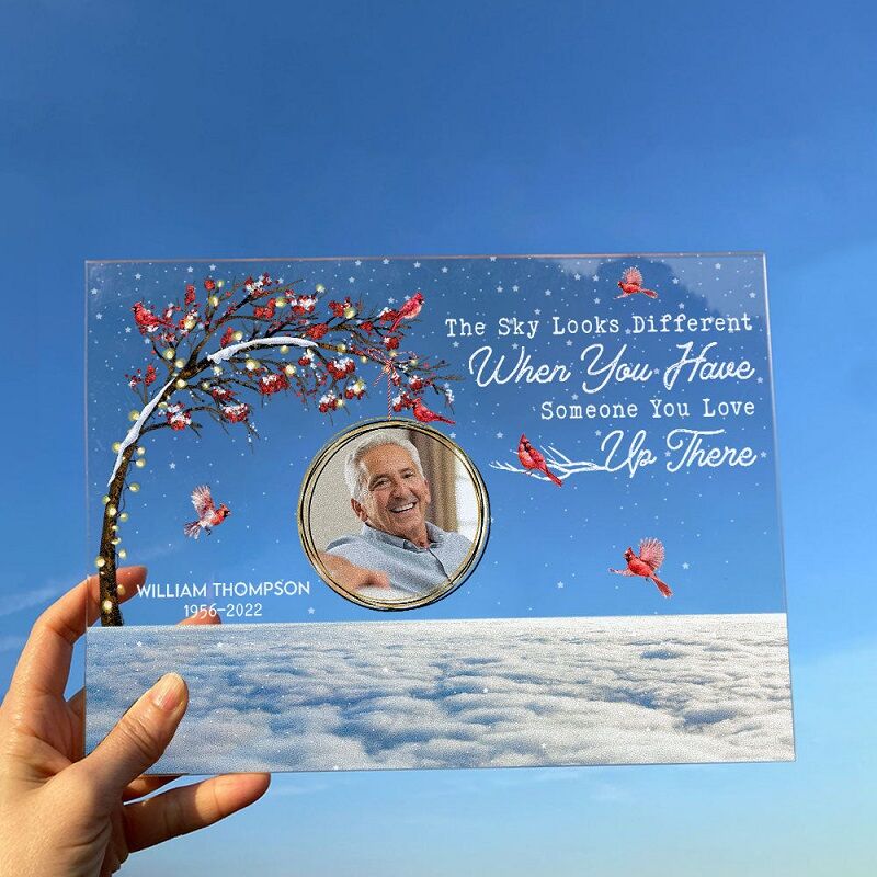 Personalized Acrylic Photo Plaque The Sky Looks Different Design Memorial Gift for Family