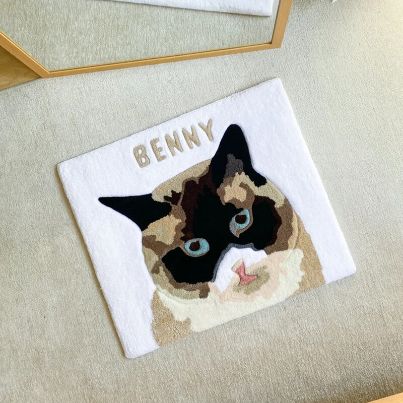 Personalized Custom Photo Square Floor Mat Warm Gift For Cute Cats