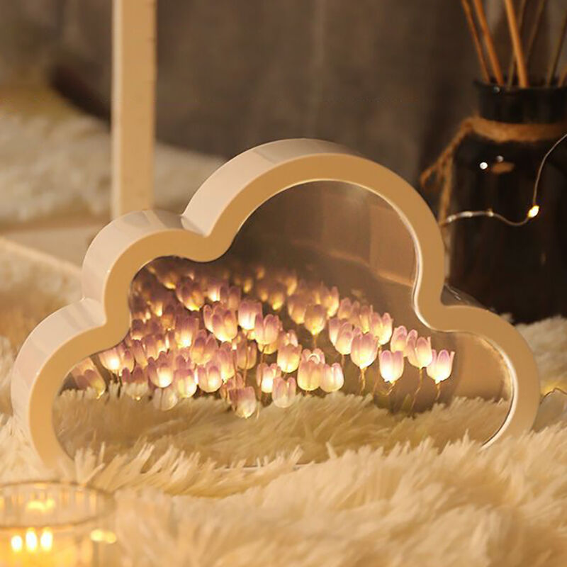 Beautiful Cloud Tulip Mirror Lamp Romantic Valentine's Day Gift