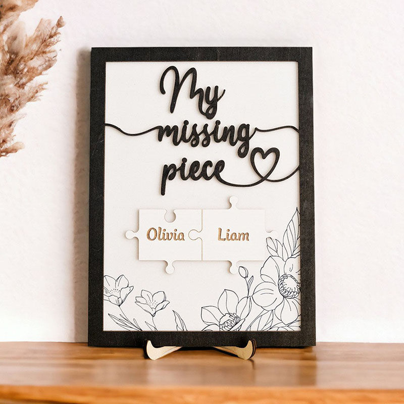 Personalized Name Puzzles Frame Best Valentine's Day Present "My Missing Piece"