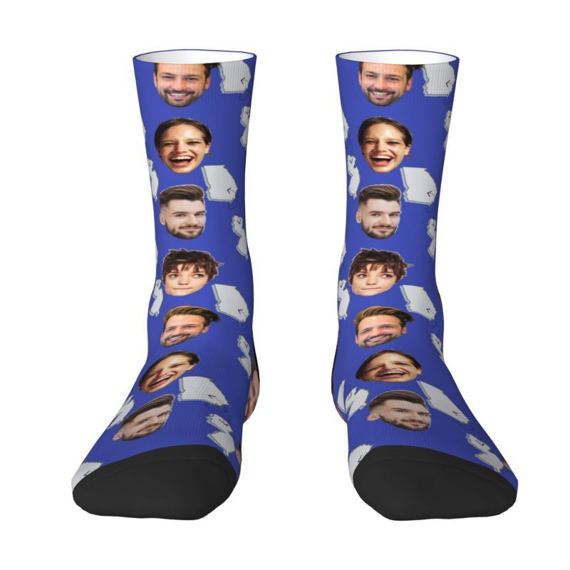 Personalized Face Socks Can Add 4 Photos as a Gift for Colleagues