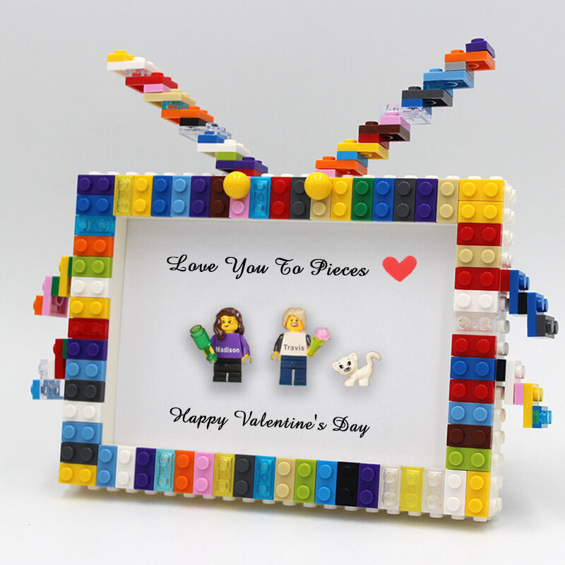 Marco de fotos personalizado con minifiguras para hacer uno mismo: divertido regalo de San Valentín para mujeres
