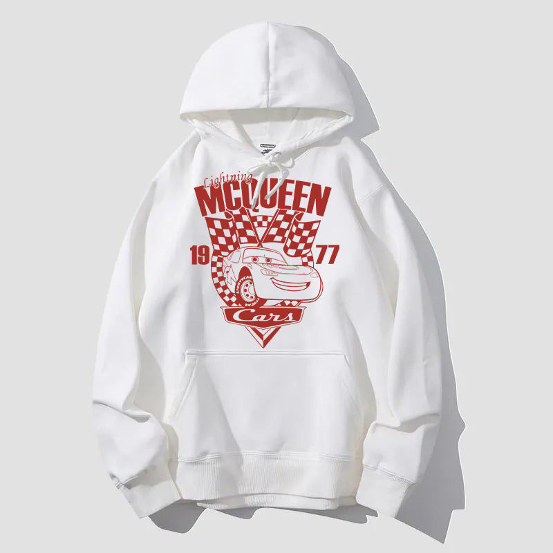 Personalized Hoodie Lightning McQueen Cars Classic Pattern Design Cool Gift for Car Lovers