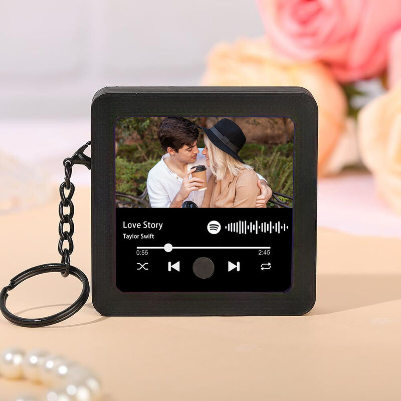 Portachiavi musicale personalizzato con codice Spotify personalizzato Regalo divertente per la coppia
