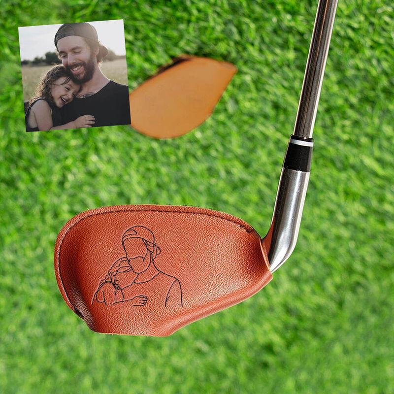 Spersonalizowana osłona ochronna na kij golfowy Odporna na zużycie osłona na żelazko ze skóry dla taty