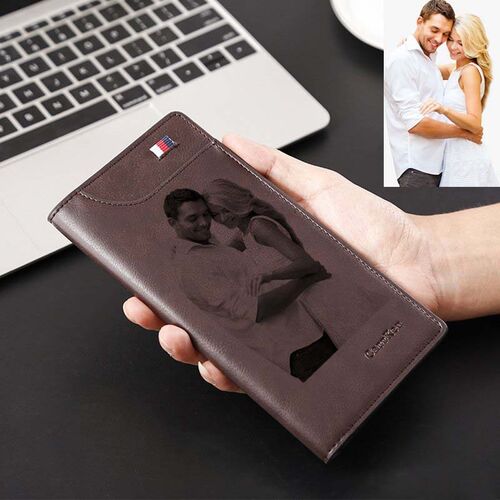 Long Wallet Leather With Personalized Photo Women's Wallet
