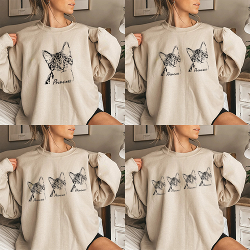 Personalisiertes Sweatshirt mit individuellem Bild und Namen für tierliebe Mama