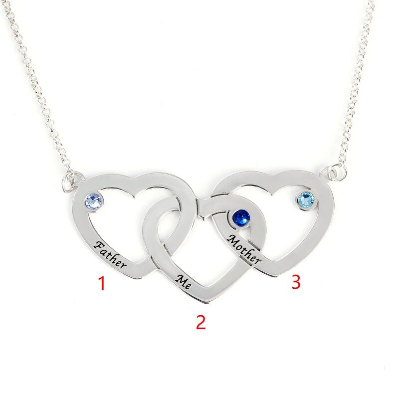 "Heart to Heart" Personalized Necklace With Birthstone