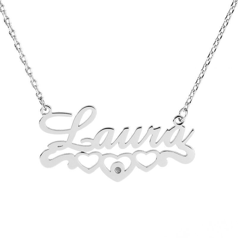 "I Will Always Stand by You" Heart Name Necklace with Birthstone
