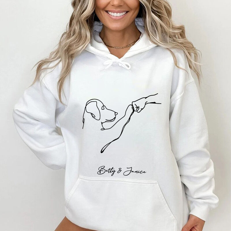 Personalized Hoodie Fist Bump with The Puppy Custom Name Design Exquisite Gift for Pet Lover