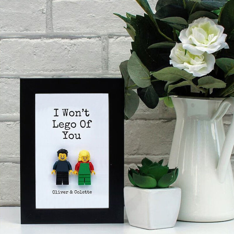 Ik wil geen Lego van jou Gepersonaliseerd bouwstenen-minifigurenframe Valentijnscadeau