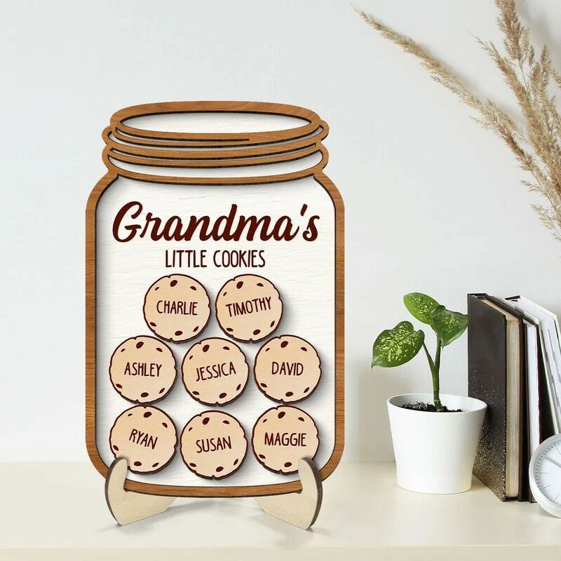 Personalized Cookie Jar Custom Names Cute Gift For Grandma